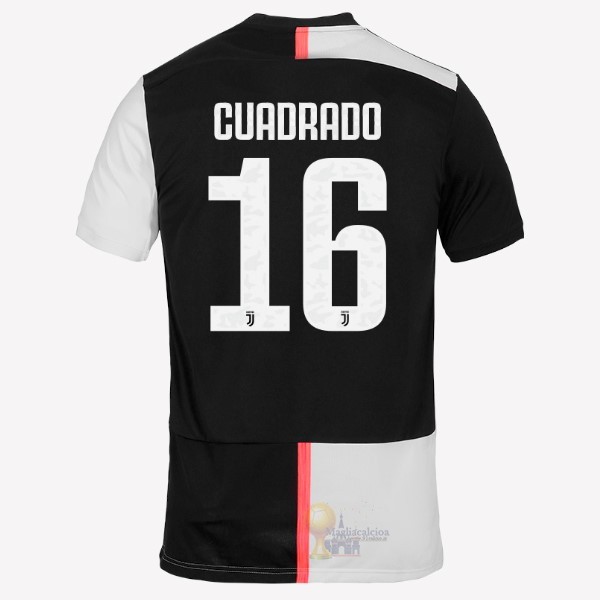 Calcio Maglie NO.16 Cuadredo Home Maglia Juventus 2019 2020 Bianco Nero