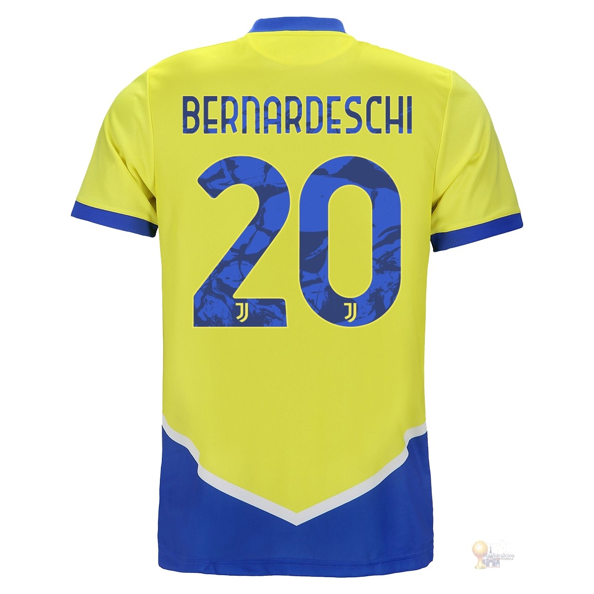 Calcio Maglie NO.20 Bernardeschi Terza Maglia Juventus 2021 2022 Giallo