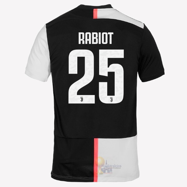 Calcio Maglie NO.25 Rabiot Home Maglia Juventus 2019 2020 Bianco Nero