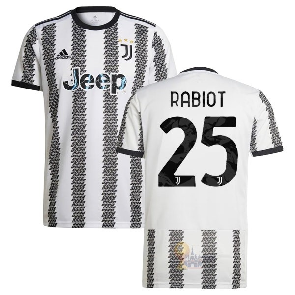 Calcio Maglie NO.25 Rabiot Home Maglia Juventus 2022 2023 Bianco Nero