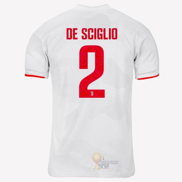 Calcio Maglie NO.2 De Sciglio Away Maglia Juventus 2019 2020 Grigio Bianco