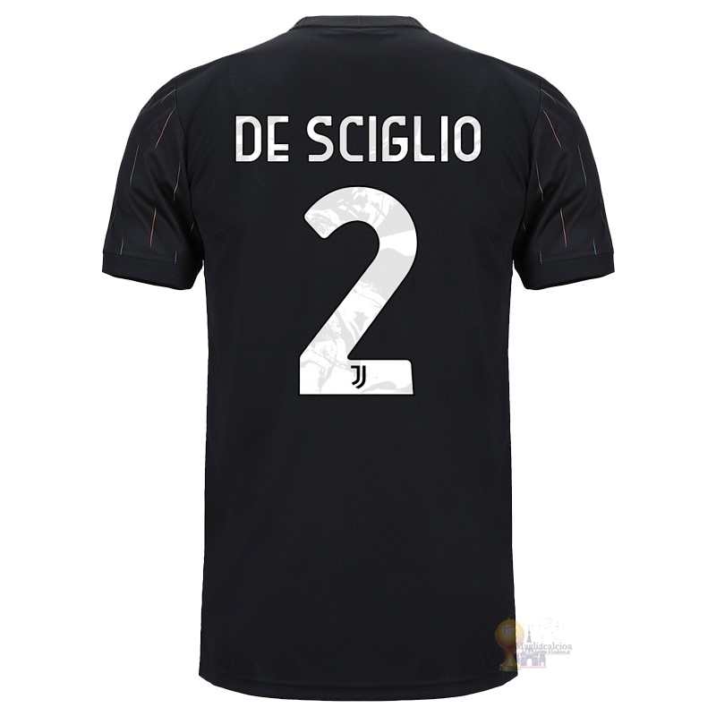 Calcio Maglie NO.2 De Sciglio Away Maglia Juventus 2021 2022 Nero