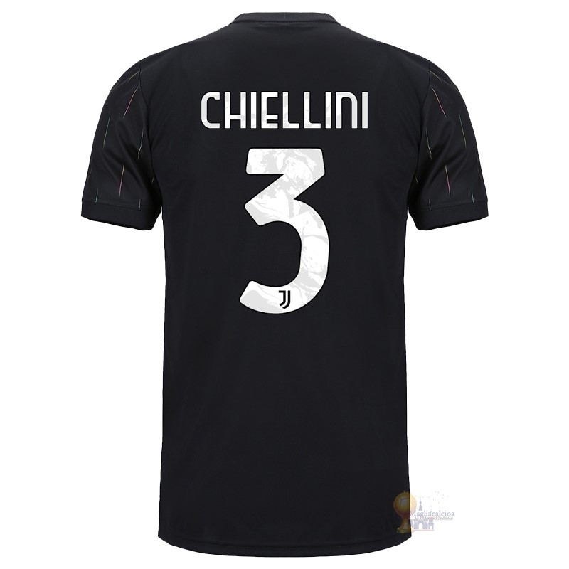 Calcio Maglie NO.3 Chiellini Away Maglia Juventus 2021 2022 Nero