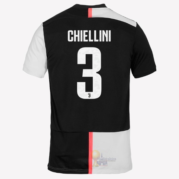 Calcio Maglie NO.3 Chiellini Home Maglia Juventus 2019 2020 Bianco Nero