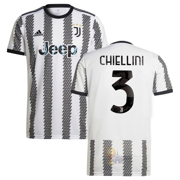 Calcio Maglie NO.3 Chiellini Home Maglia Juventus 2022 2023 Bianco Nero