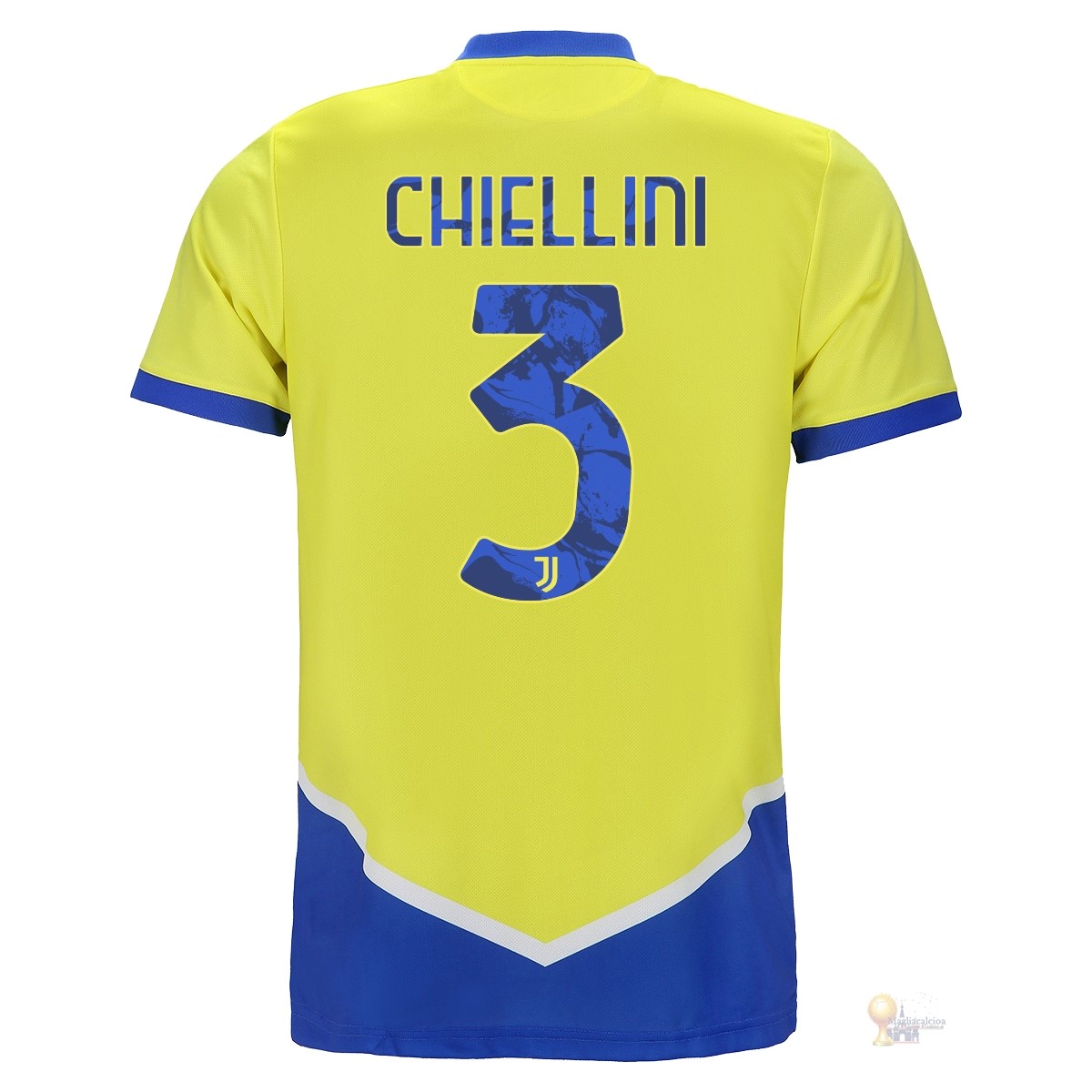 Calcio Maglie NO.3 Chiellini Terza Maglia Juventus 2021 2022 Giallo