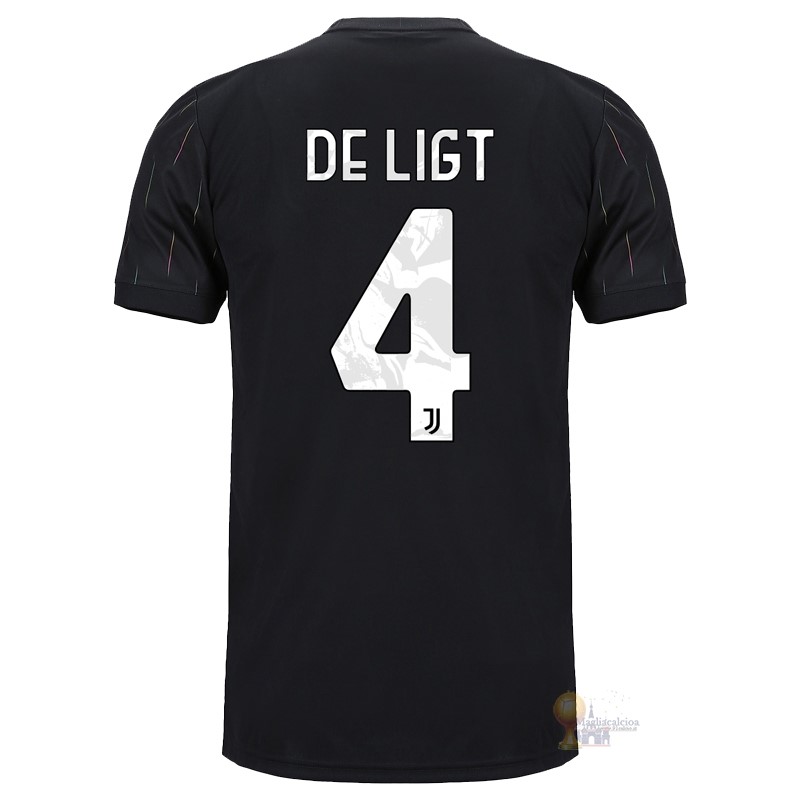 Calcio Maglie NO.4 De Ligt Away Maglia Juventus 2021 2022 Nero