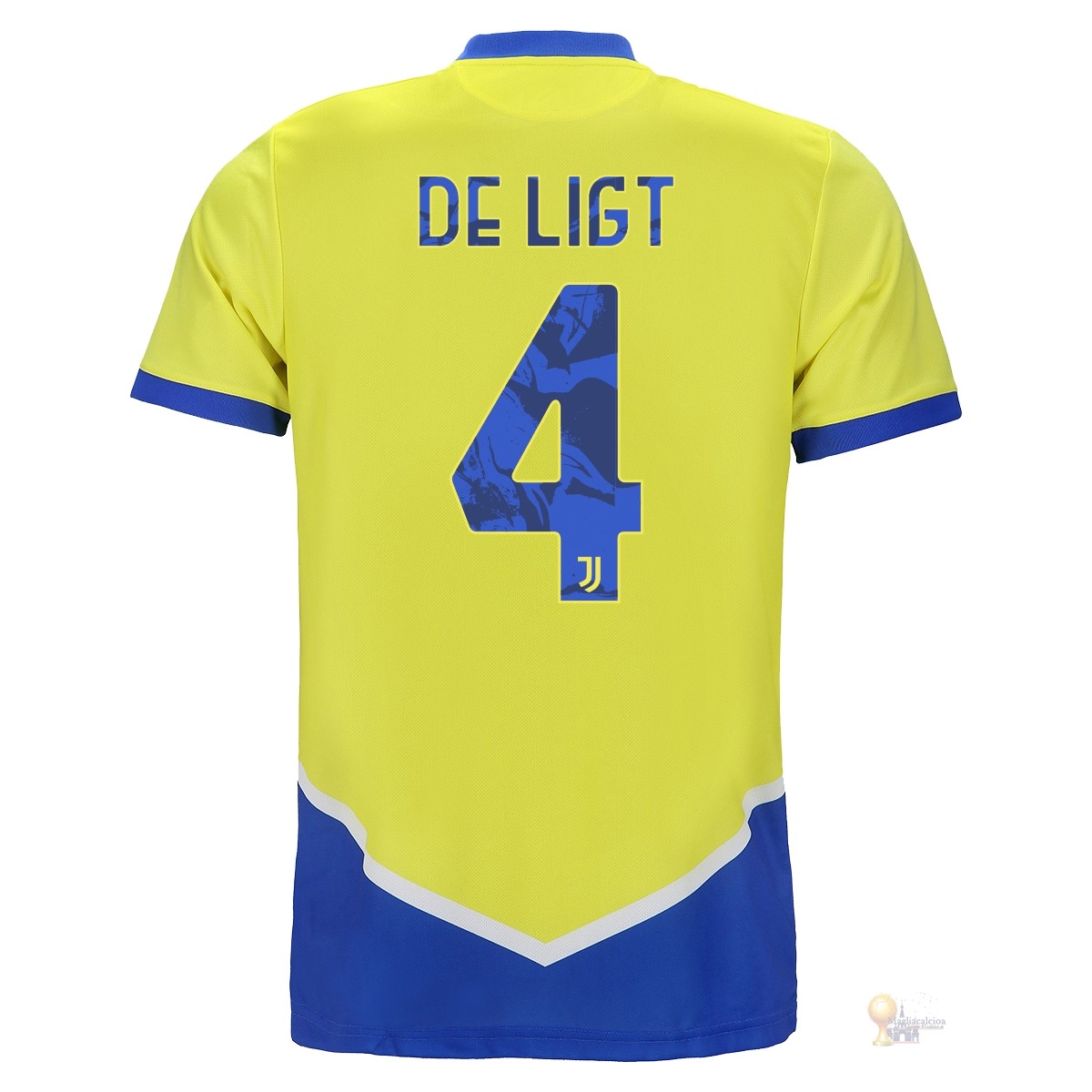 Calcio Maglie NO.4 De Ligt Terza Maglia Juventus 2021 2022 Giallo