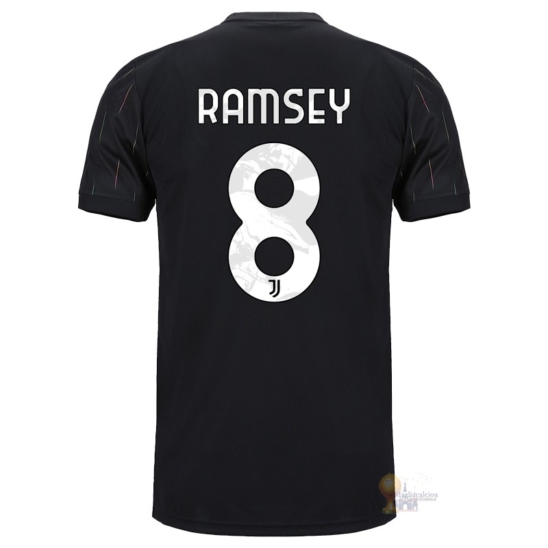 Calcio Maglie NO.8 Ramsey Away Maglia Juventus 2021 2022 Nero