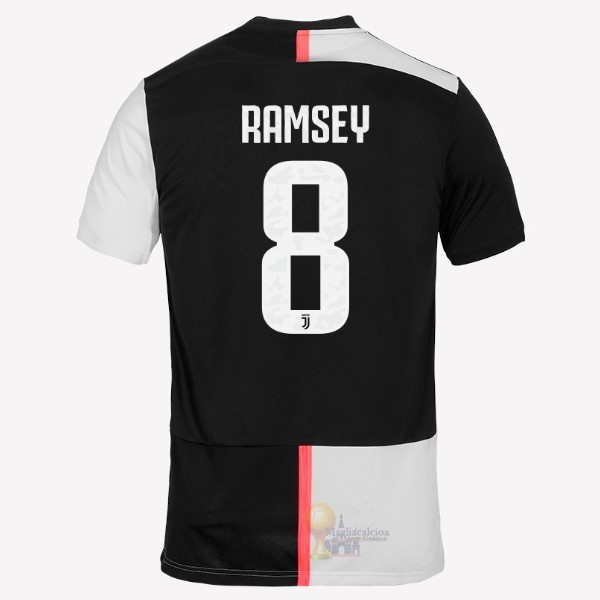 Calcio Maglie NO.8 Ramsey Home Maglia Juventus 2019 2020 Bianco Nero