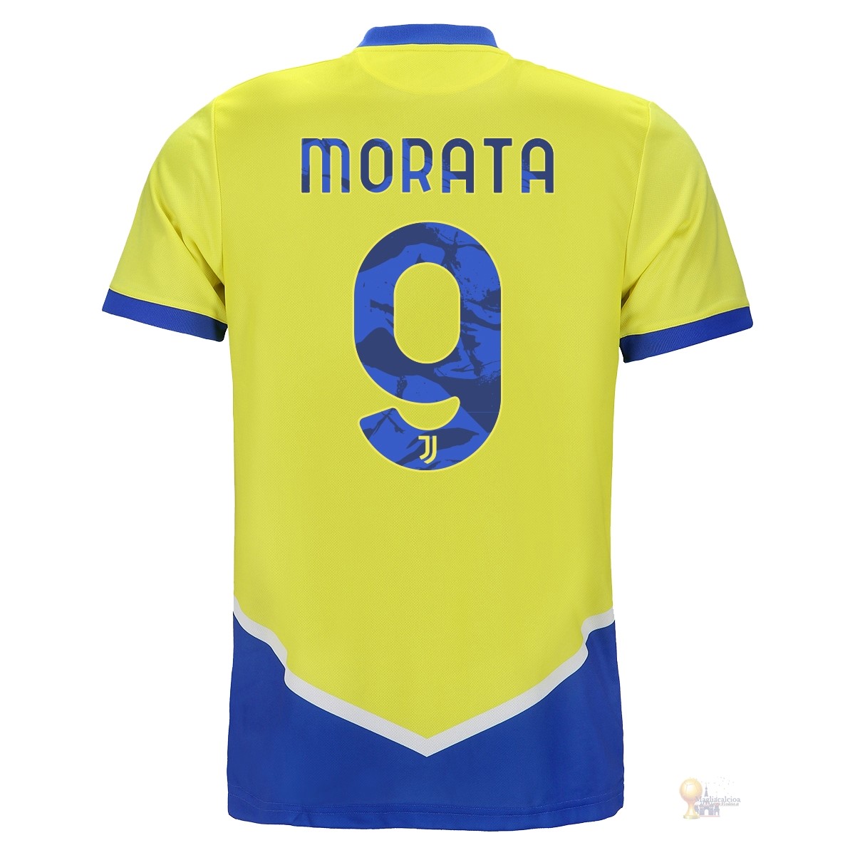 Calcio Maglie NO.9 Morata Terza Maglia Juventus 2021 2022 Giallo