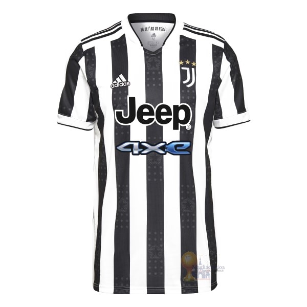 Calcio Maglie Thailandia Home Maglia Juventus 2021 2022 Bianco Nero