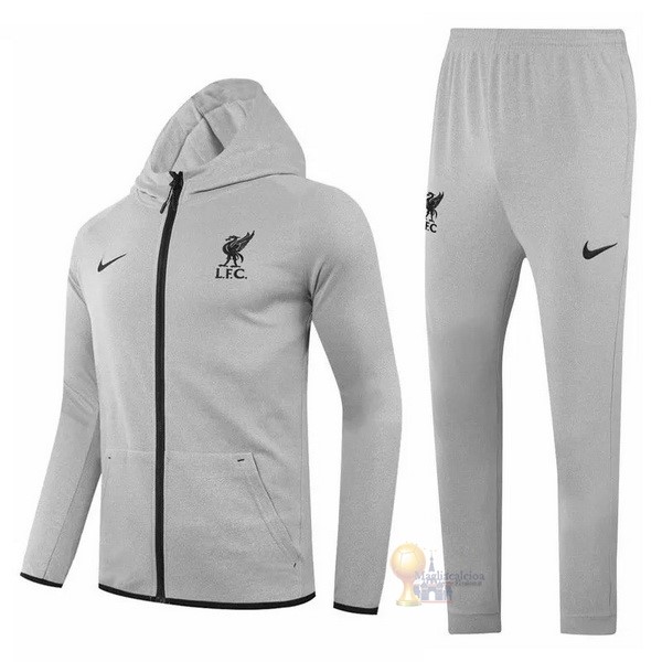 Calcio Maglie Chaqueta Con Capucha Liverpool 2020 2021 Grigio