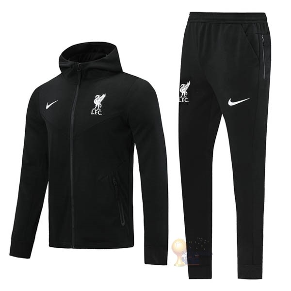 Calcio Maglie Chaqueta Con Capucha Liverpool 2020 2021 Nero
