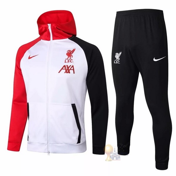 Calcio Maglie Chaqueta Con Capucha Liverpool 2020 2021 Rosso Bianco Nero