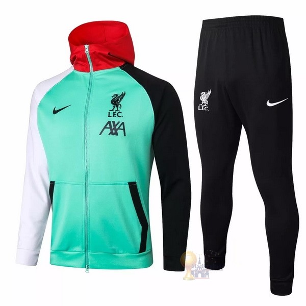 Calcio Maglie Chaqueta Con Capucha Liverpool 2020 2021 Verde Nero