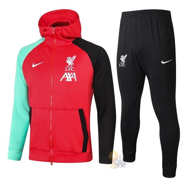 Calcio Maglie Chaqueta Con Capucha Liverpool 2021 2022 Rosso Verde
