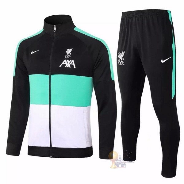 Calcio Maglie Giacca Liverpool 2020 2021 Nero Verde Bianco