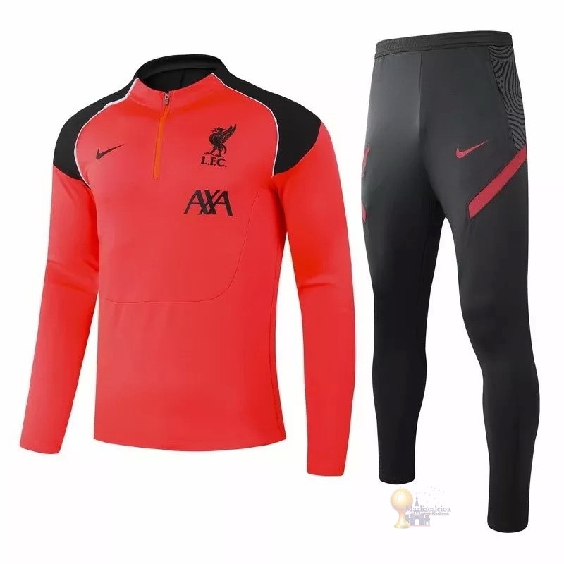 Calcio Maglie Giacca Liverpool 2020 2021 Rosso Grigio