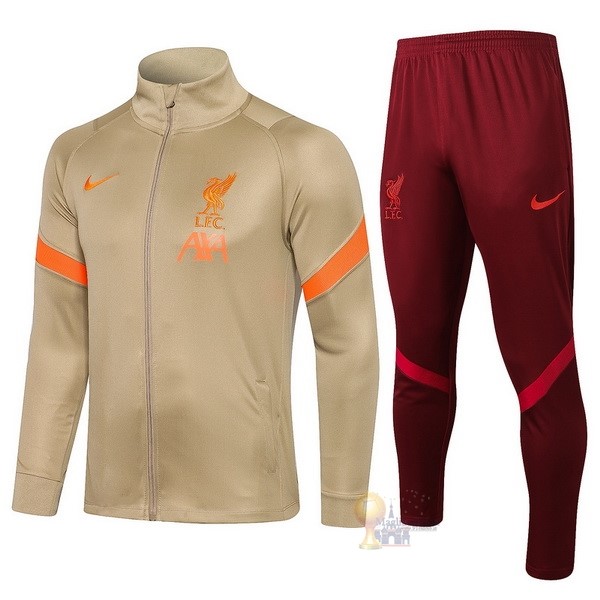 Calcio Maglie Giacca Liverpool 2021 2022 Giallo I Borgogna