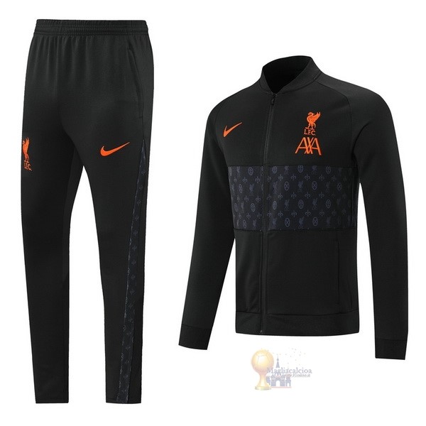 Calcio Maglie Giacca Liverpool 2021 2022 Nero Arancione