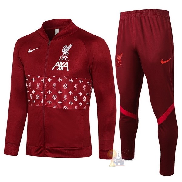Calcio Maglie Giacca Liverpool 2021 2022 Rosso Navy
