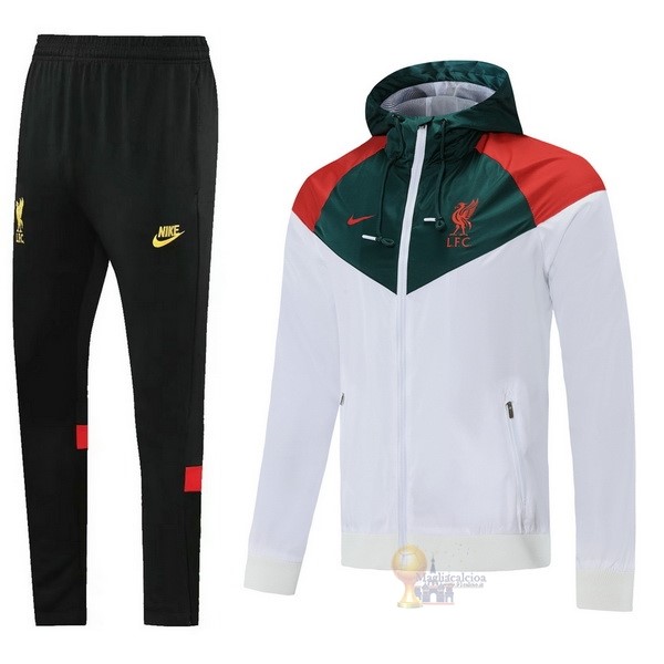 Calcio Maglie Set Completo Giacca a vento Liverpool 2021 2022 Bianco Nero