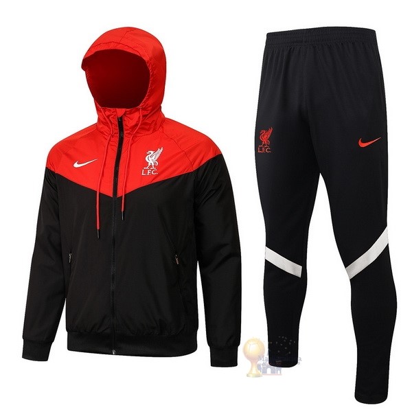 Calcio Maglie Set Completo Giacca a vento Liverpool 2021 2022 Rosso Nero