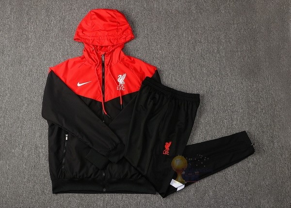 Calcio Maglie Set Completo Giacca a vento Liverpool 2021 2022 Rosso Nero