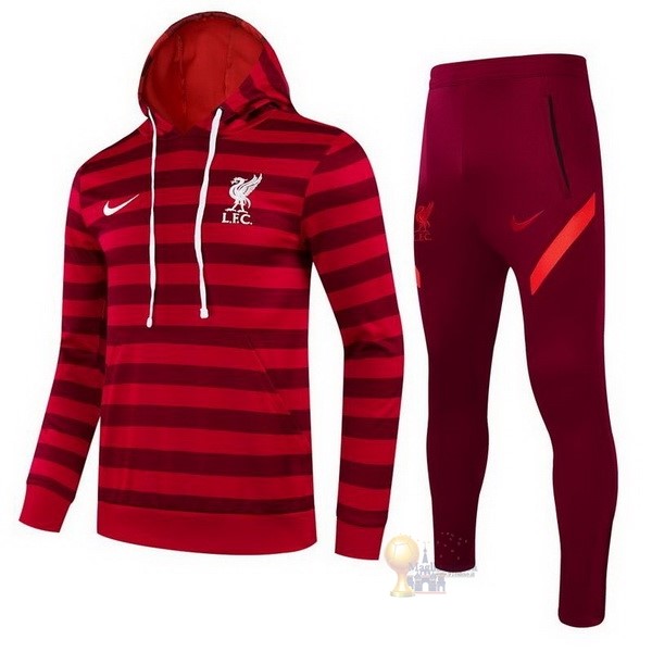 Calcio Maglie Felpa Cappuccio Bambino Liverpool 2021 2022 Rosso