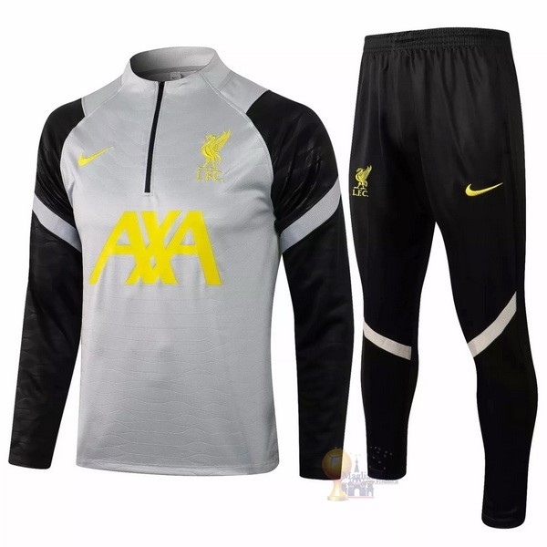 Calcio Maglie Giacca Bambino Liverpool 2021 2022 Grigio Nero Giallo