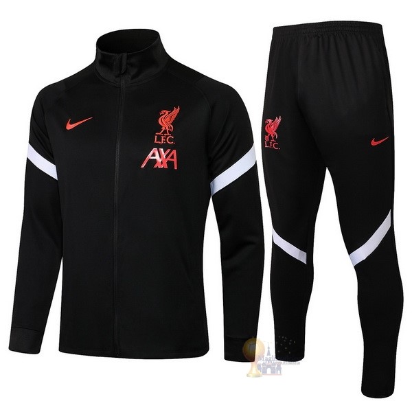 Calcio Maglie Giacca Bambino Liverpool 2021 2022 Nero Bianco