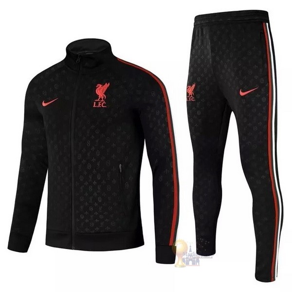 Calcio Maglie Giacca Bambino Liverpool 2021 2022 Nero Rosso