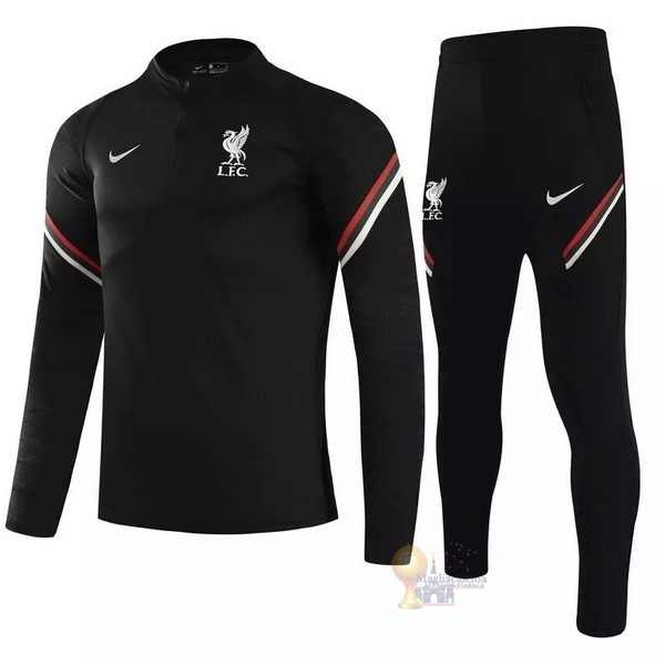 Calcio Maglie Giacca Bambino Liverpool 2021 2022 Nero Rosso Bianco