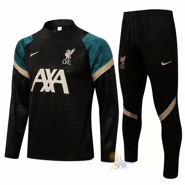 Calcio Maglie Giacca Bambino Liverpool 2021 2022 Nero Verde Giallo