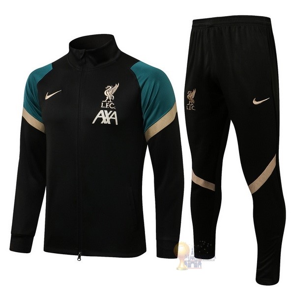 Calcio Maglie Giacca Bambino Liverpool 2021 2022 Nero Verde I Giallo