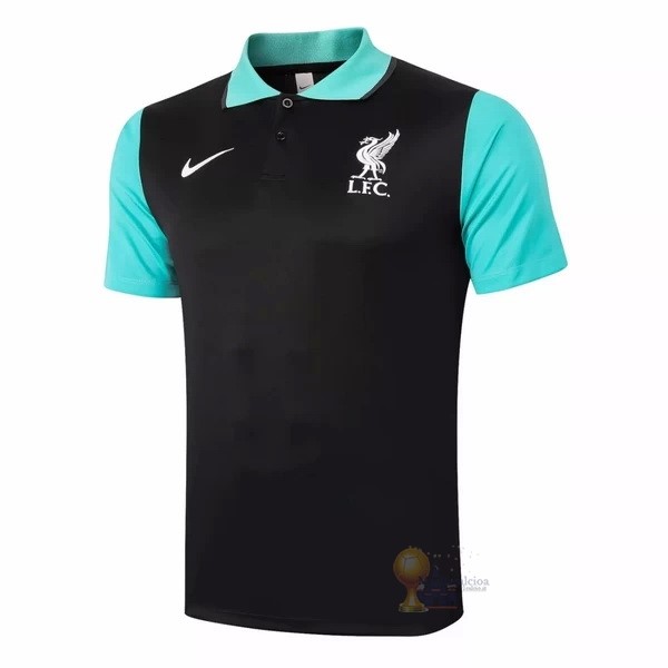 Calcio Maglie Polo Liverpool 2020 2021 Nero Verde