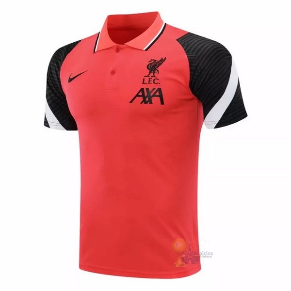 Calcio Maglie Polo Liverpool 2020 2021 Rosso Nero