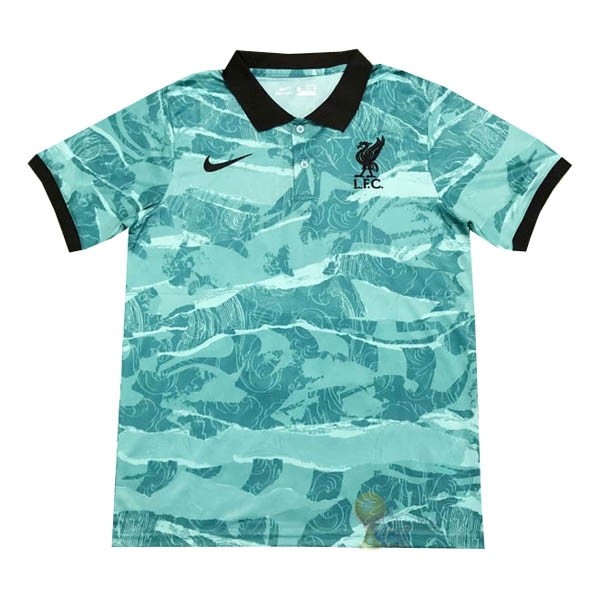 Calcio Maglie Polo Liverpool 2020 2021 Verde Nero