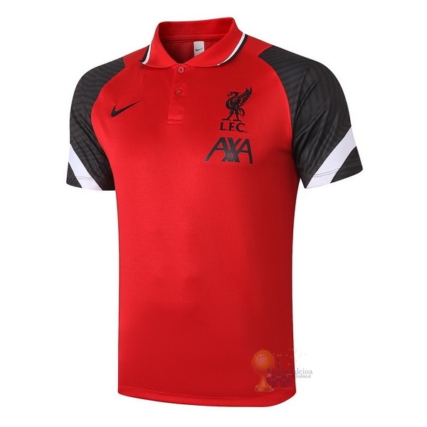 Calcio Maglie Polo Liverpool 2021 2022 Rosso Nero Bianco
