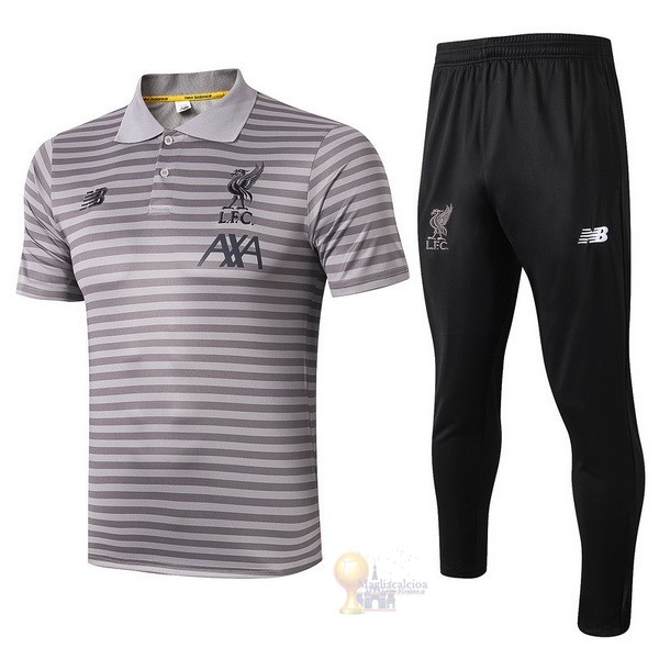 Calcio Maglie Set Completo Polo Liverpool 2019 2020 Grigio Luce