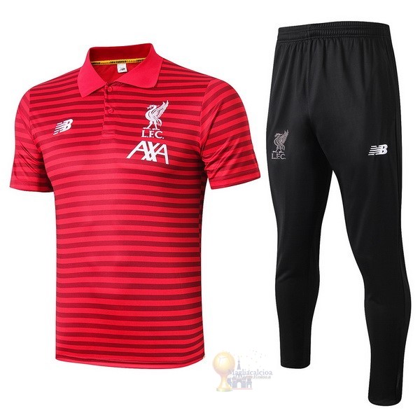 Calcio Maglie Set Completo Polo Liverpool 2019 2020 Rosso Nero