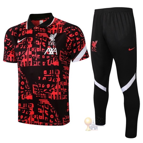 Calcio Maglie Set Completo Polo Liverpool 2021 2022 Rosso Bianco