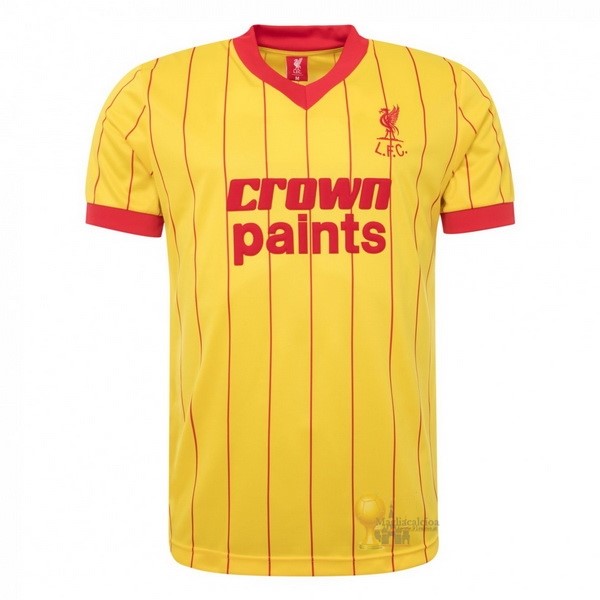 Calcio Maglie Away Maglia Liverpool Stile rétro 1982 1983 Giallo