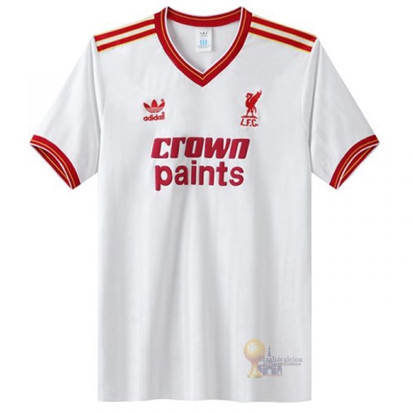 Calcio Maglie Away Maglia Liverpool Stile rétro 1985 1986 Bianco