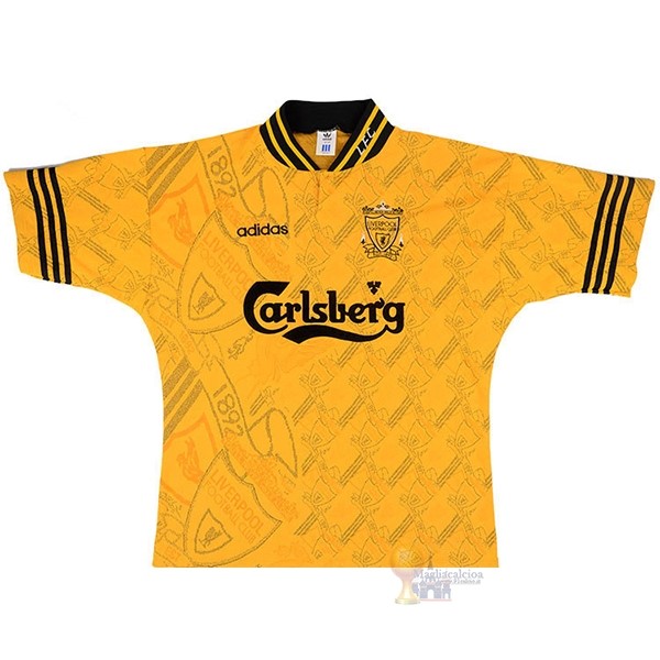 Calcio Maglie Away Maglia Liverpool Stile rétro 1994 1996 Giallo