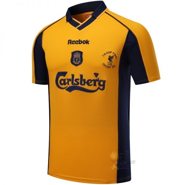 Calcio Maglie Away Maglia Liverpool Stile rétro 2000 2001 Giallo