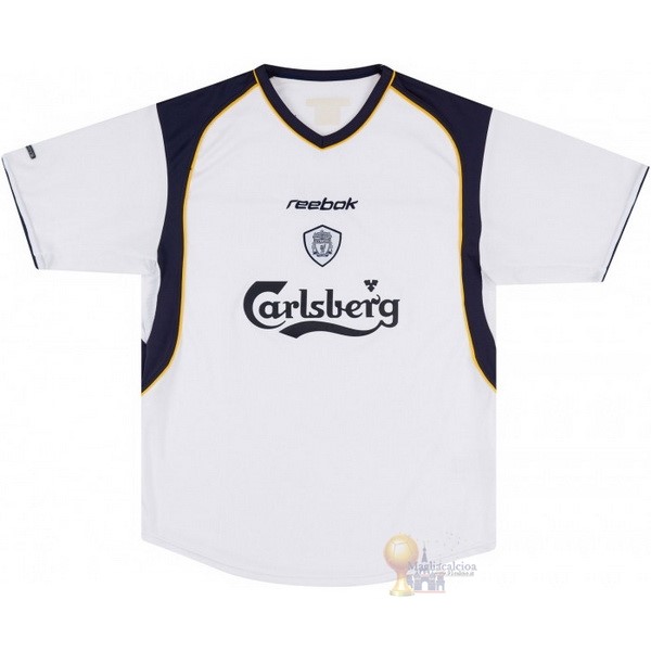 Calcio Maglie Away Maglia Liverpool Stile rétro 2001 2003 Bianco