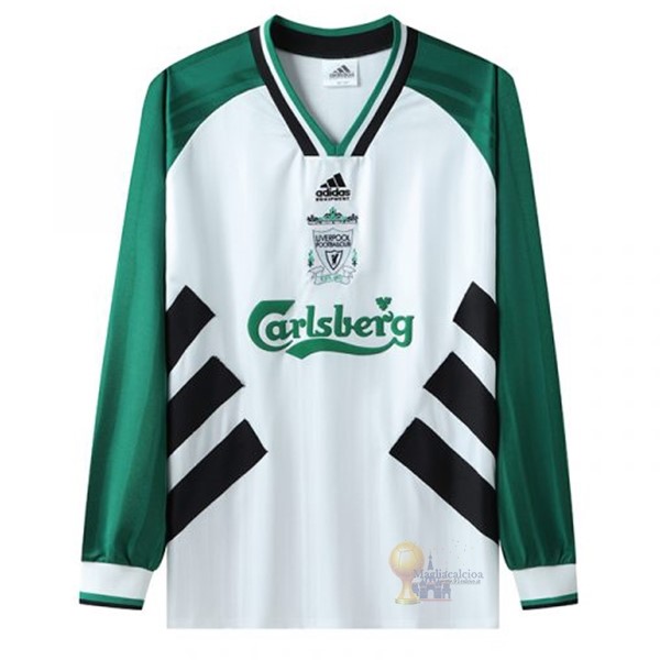 Calcio Maglie Away Manica lunga Liverpool Stile rétro 1993 1995 Bianco