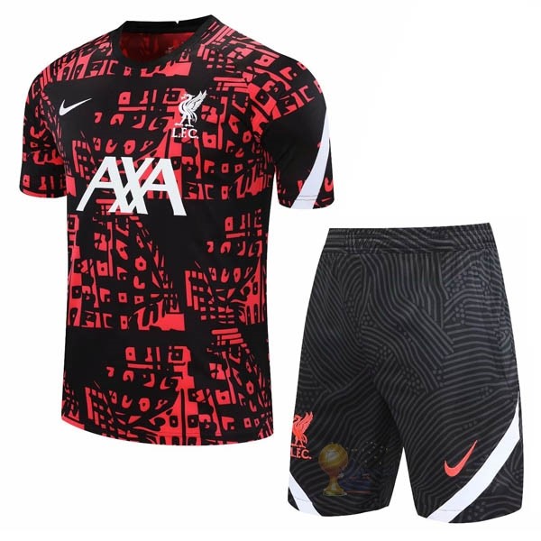 Calcio Maglie Entrenamiento Conjunto Completo Liverpool 2020 2021 Rosso Nero Bianco